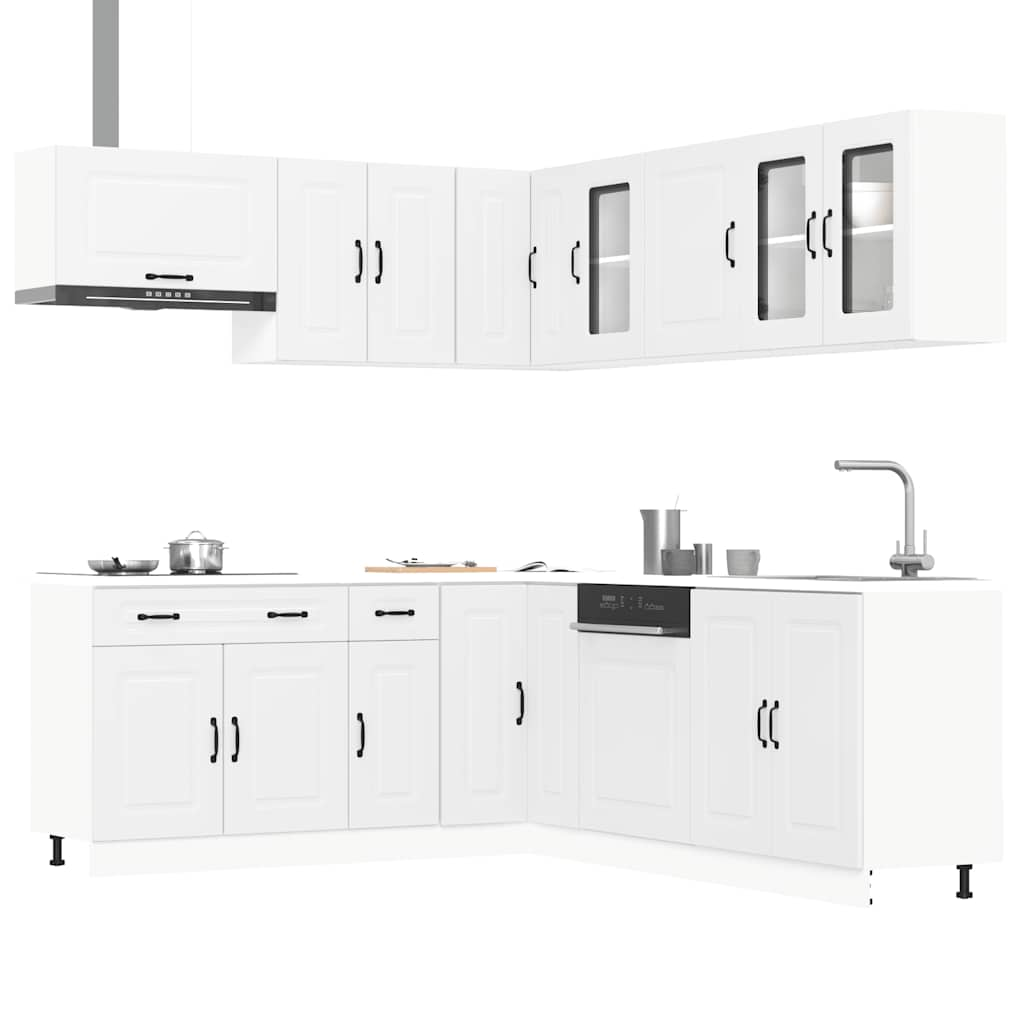 vidaXL 11 Piece Kitchen Cabinet Set Kalmar White Engineered Wood