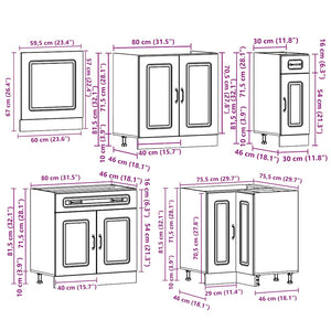 vidaXL 11 Piece Kitchen Cabinet Set Kalmar Sonoma Oak Engineered Wood