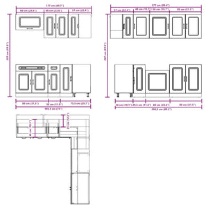 vidaXL 11 Piece Kitchen Cabinet Set Kalmar Grey Sonoma Engineered Wood