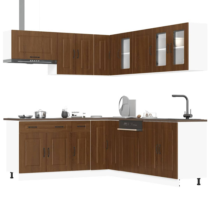 vidaXL 11 Piece Kitchen Cabinet Set Kalmar Brown Oak Engineered Wood