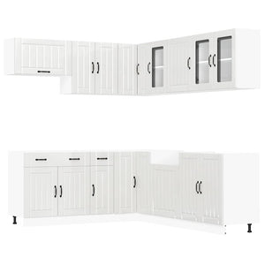 vidaXL 11 Piece Kitchen Cabinet Set Lucca Gloss White Engineered Wood