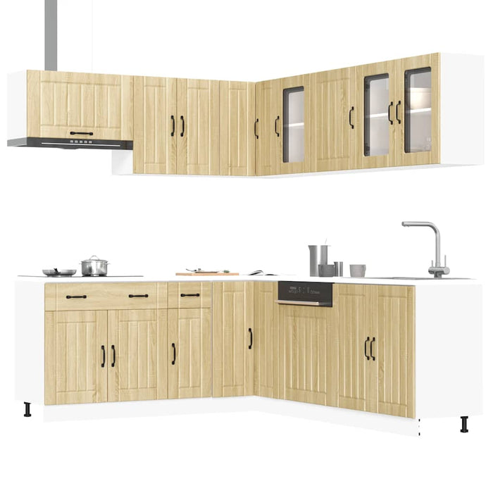 vidaXL 11 Piece Kitchen Cabinet Set Lucca Sonoma Oak Engineered Wood