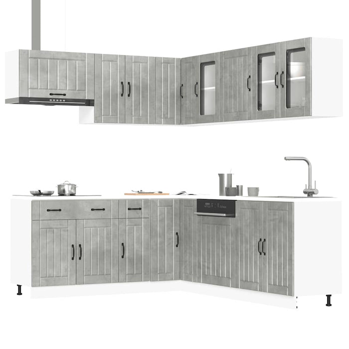 vidaXL 11 Piece Kitchen Cabinet Set Lucca Concrete Grey Engineered Wood