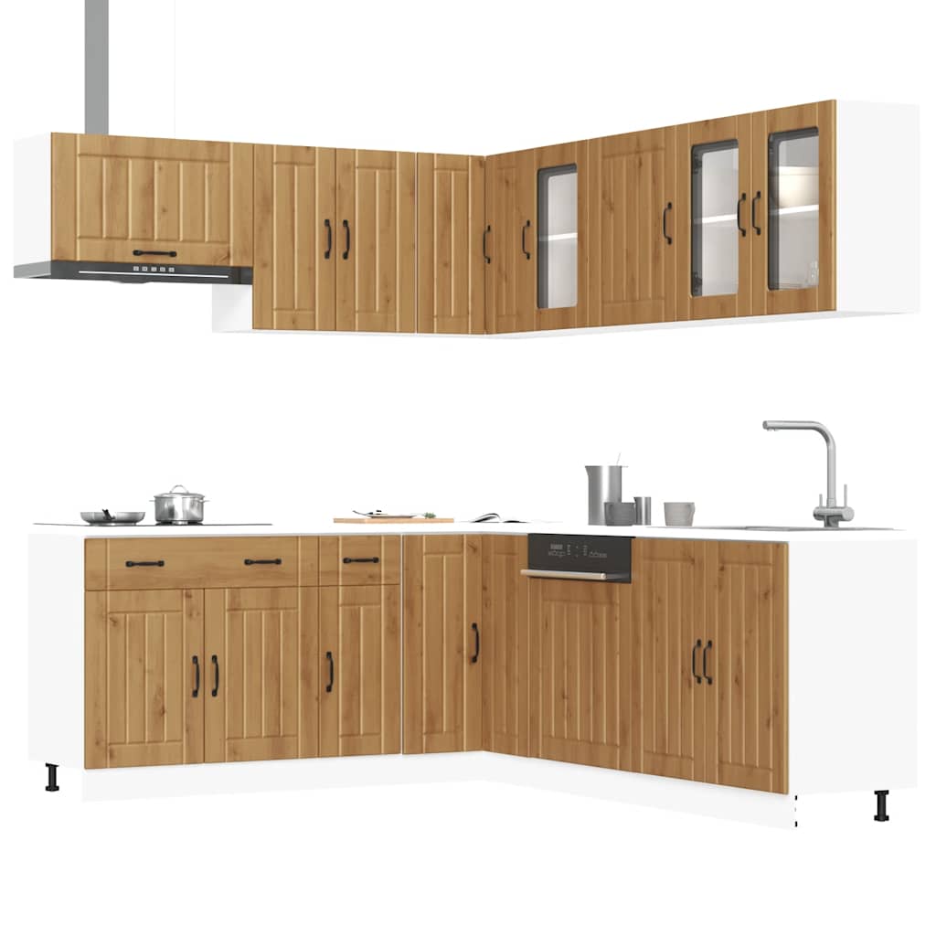 vidaXL 11 Piece Kitchen Cabinet Set Lucca Artisan Oak Engineered Wood