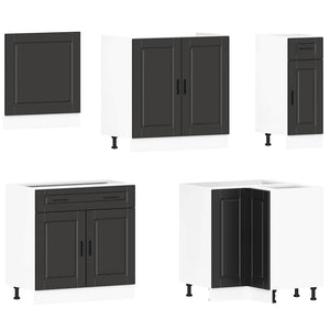 vidaXL 11 Piece Kitchen Cabinet Set Porto Black Engineered Wood