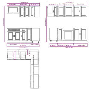 vidaXL 11 Piece Kitchen Cabinet Set Porto Black Engineered Wood