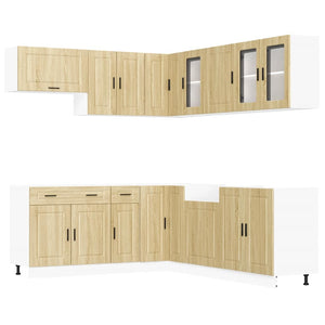 vidaXL 11 Piece Kitchen Cabinet Set Porto Sonoma Oak Engineered Wood