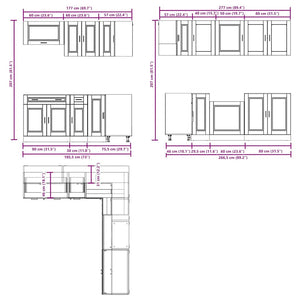 vidaXL 11 Piece Kitchen Cabinet Set Porto Smoked Oak Engineered Wood