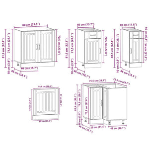 vidaXL 11 Piece Kitchen Cabinet Set Kalmar White Engineered Wood