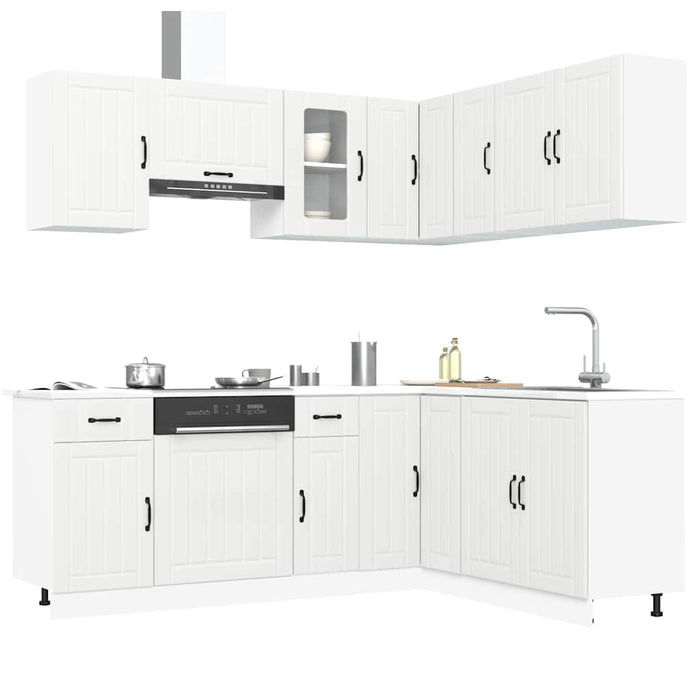 vidaXL 11 Piece Kitchen Cabinet Set Kalmar White Engineered Wood