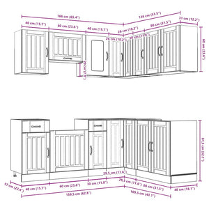 vidaXL 11 Piece Kitchen Cabinet Set Kalmar Gloss White Engineered Wood