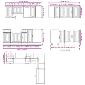 vidaXL 11 Piece Kitchen Cabinet Set Kalmar Gloss White Engineered Wood