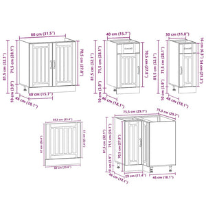 vidaXL 11 Piece Kitchen Cabinet Set Kalmar Gloss White Engineered Wood