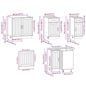 vidaXL 11 Piece Kitchen Cabinet Set Kalmar Concrete Grey Engineered Wood