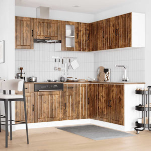 vidaXL 11 Piece Kitchen Cabinet Set Kalmar Smoked Oak Engineered Wood