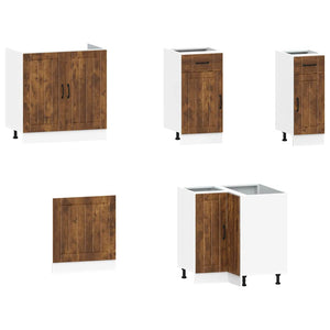 vidaXL 11 Piece Kitchen Cabinet Set Kalmar Smoked Oak Engineered Wood