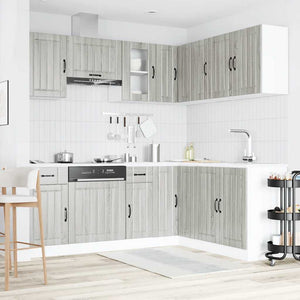 vidaXL 11 Piece Kitchen Cabinet Set Kalmar Grey Sonoma Engineered Wood