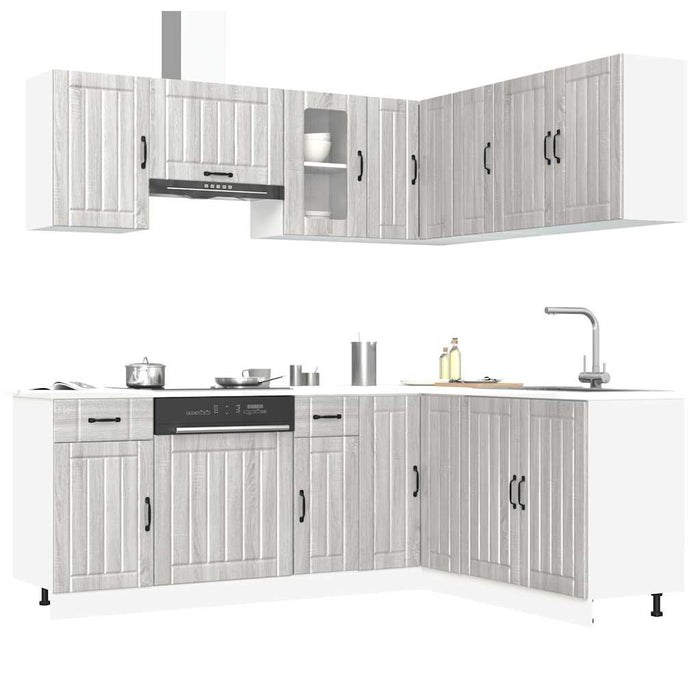 vidaXL 11 Piece Kitchen Cabinet Set Kalmar Grey Sonoma Engineered Wood