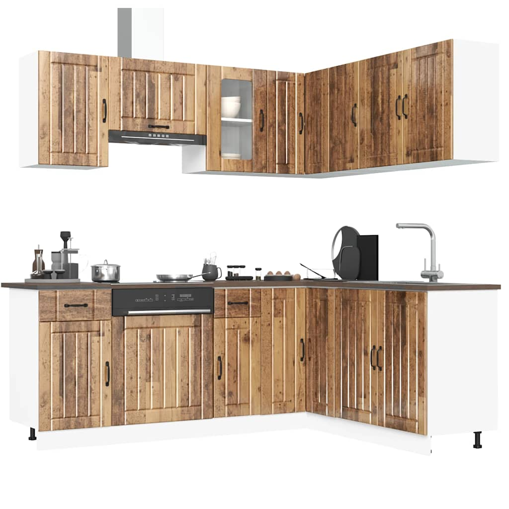 vidaXL 11 Piece Kitchen Cabinet Set Kalmar Old Wood Engineered Wood