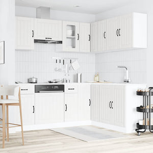 vidaXL 11 Piece Kitchen Cabinet Set Lucca White Engineered Wood