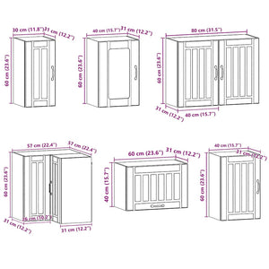 vidaXL 11 Piece Kitchen Cabinet Set Lucca White Engineered Wood