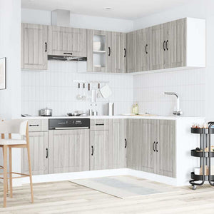 vidaXL 11 Piece Kitchen Cabinet Set Lucca Grey Sonoma Engineered Wood