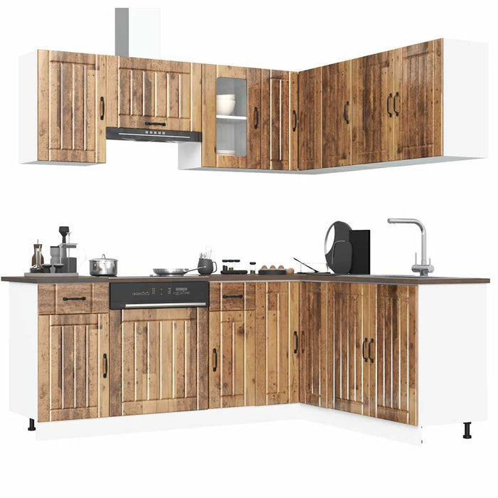 vidaXL 11 Piece Kitchen Cabinet Set Lucca Old Wood Engineered Wood