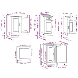 vidaXL 11 Piece Kitchen Cabinet Set Porto White Engineered Wood