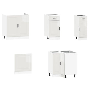 vidaXL 11 Piece Kitchen Cabinet Set Porto Gloss White Engineered Wood