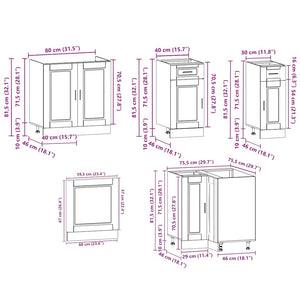 vidaXL 11 Piece Kitchen Cabinet Set Porto Gloss White Engineered Wood