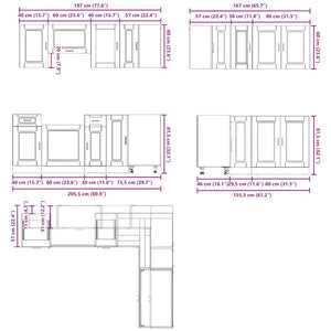 vidaXL 11 Piece Kitchen Cabinet Set Porto Sonoma Oak Engineered Wood