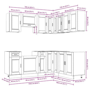 vidaXL 11 Piece Kitchen Cabinet Set Porto Concrete Grey Engineered Wood