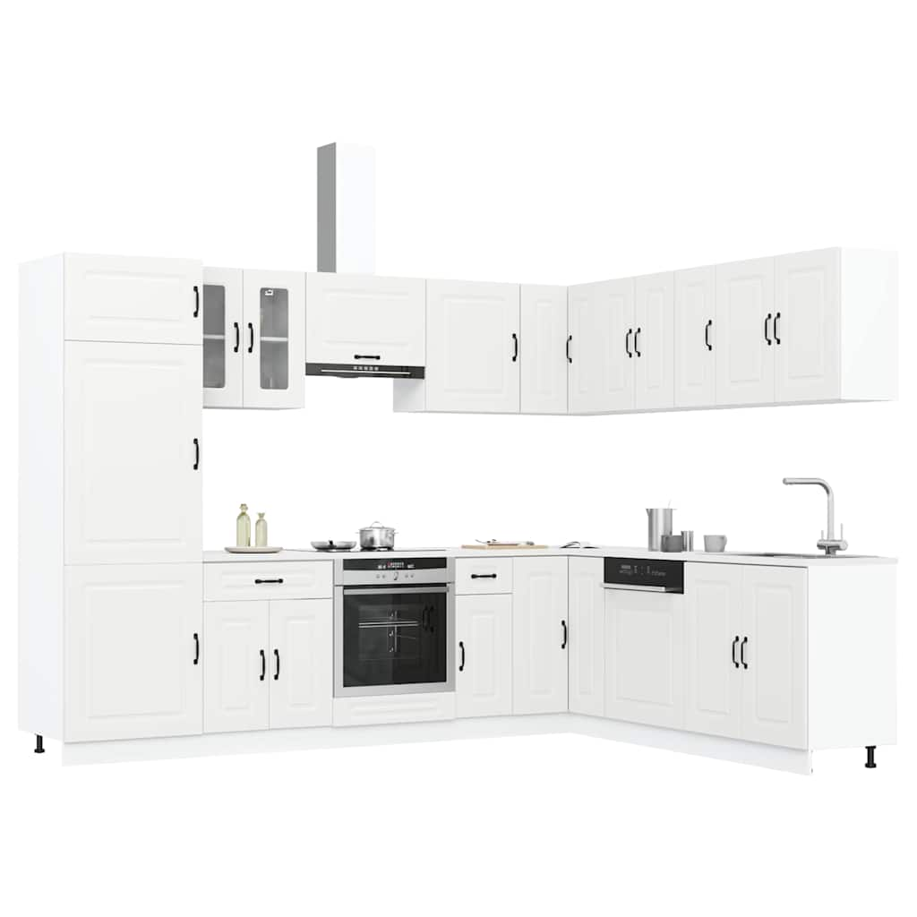 vidaXL 14 Piece Kitchen Cabinet Set Kalmar White Engineered Wood