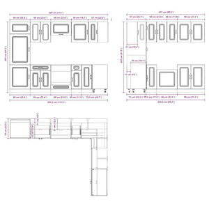 vidaXL 14 Piece Kitchen Cabinet Set Kalmar Black Engineered Wood