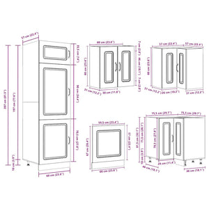 vidaXL 14 Piece Kitchen Cabinet Set Kalmar Black Engineered Wood