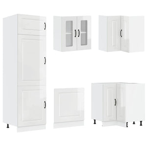 vidaXL 14 Piece Kitchen Cabinet Set Kalmar Gloss White Engineered Wood