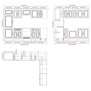 vidaXL 14 Piece Kitchen Cabinet Set Kalmar Gloss White Engineered Wood