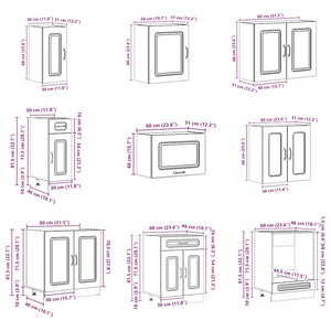 vidaXL 14 Piece Kitchen Cabinet Set Kalmar Gloss White Engineered Wood