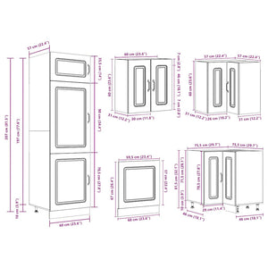 vidaXL 14 Piece Kitchen Cabinet Set Kalmar Gloss White Engineered Wood