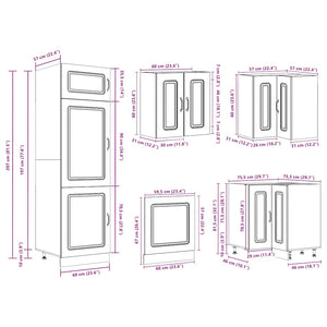 vidaXL 14 Piece Kitchen Cabinet Set Kalmar Sonoma Oak Engineered Wood