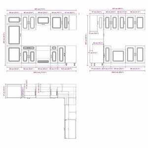 vidaXL 14 Piece Kitchen Cabinet Set Kalmar Concrete Grey Engineered Wood