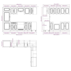 vidaXL 14 Piece Kitchen Cabinet Set Kalmar Smoked Oak Engineered Wood