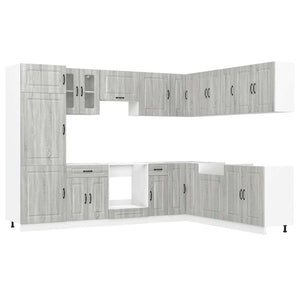 vidaXL 14 Piece Kitchen Cabinet Set Kalmar Grey Sonoma Engineered Wood