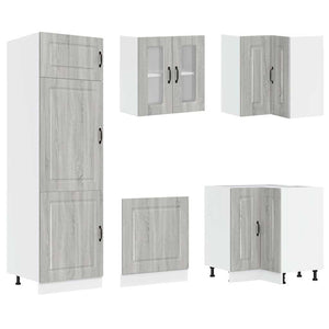 vidaXL 14 Piece Kitchen Cabinet Set Kalmar Grey Sonoma Engineered Wood