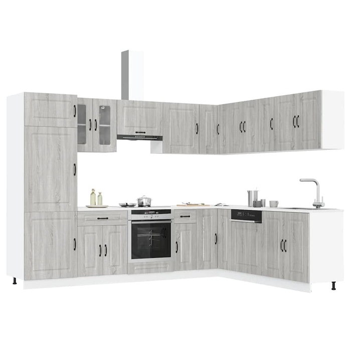 vidaXL 14 Piece Kitchen Cabinet Set Kalmar Grey Sonoma Engineered Wood