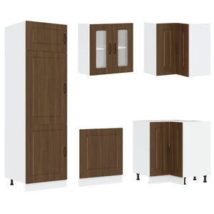 vidaXL 14 Piece Kitchen Cabinet Set Kalmar Brown Oak Engineered Wood