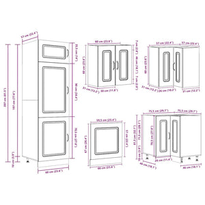 vidaXL 14 Piece Kitchen Cabinet Set Kalmar Old Wood Engineered Wood