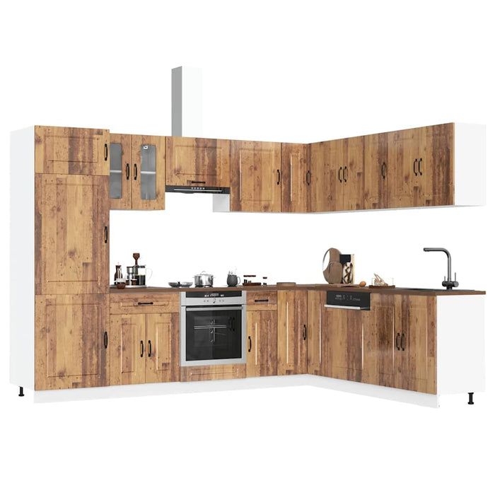 vidaXL 14 Piece Kitchen Cabinet Set Kalmar Old Wood Engineered Wood