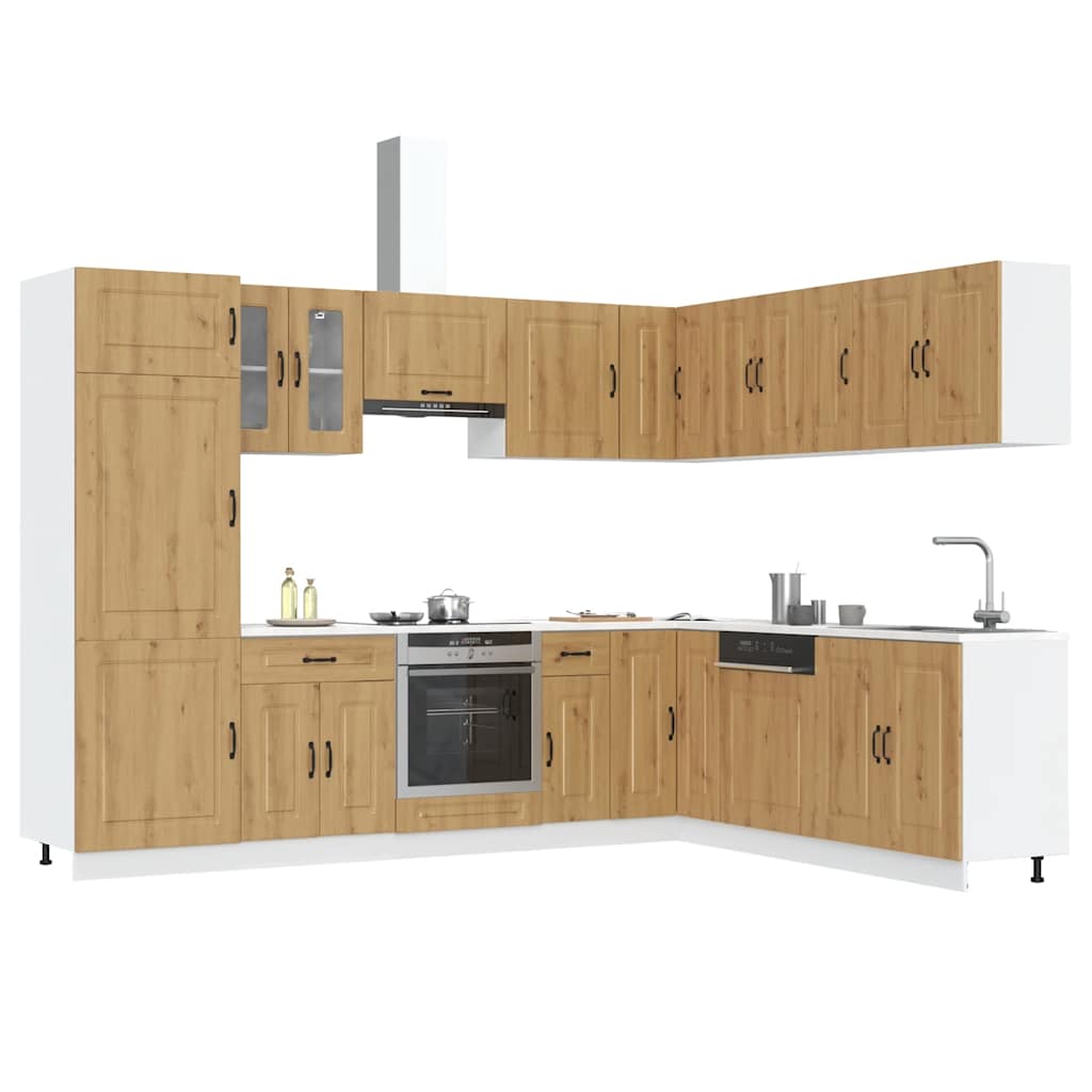 vidaXL 14 Piece Kitchen Cabinet Set Kalmar Artisan Oak Engineered Wood