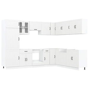 vidaXL 14 Piece Kitchen Cabinet Set Lucca White Engineered Wood